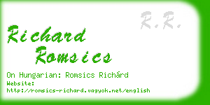 richard romsics business card